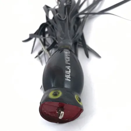 Vintage Fred Arbogast Hula Popper, 1/4oz Black / Red fishing lure #3788