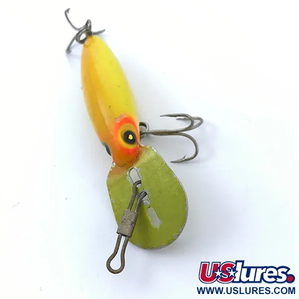 Vintage Storm Hot'N'Tot Thin Fin, 1/4oz Yellow fishing lure #3795