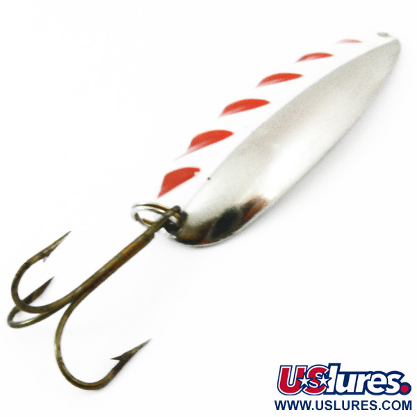 Vintage   Lucky Strike Nickel Half Wave, 1/2oz Nickel / Red / White fishing spoon #3806