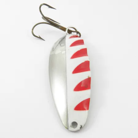 Vintage Lucky Strike Nickel Half Wave, 1/2oz Nickel / Red / White fishing spoon #3806