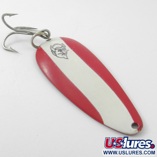 Vintage  Eppinger Dardevle Dardevlet , 3/4oz Red / White / Nickel fishing spoon #3809