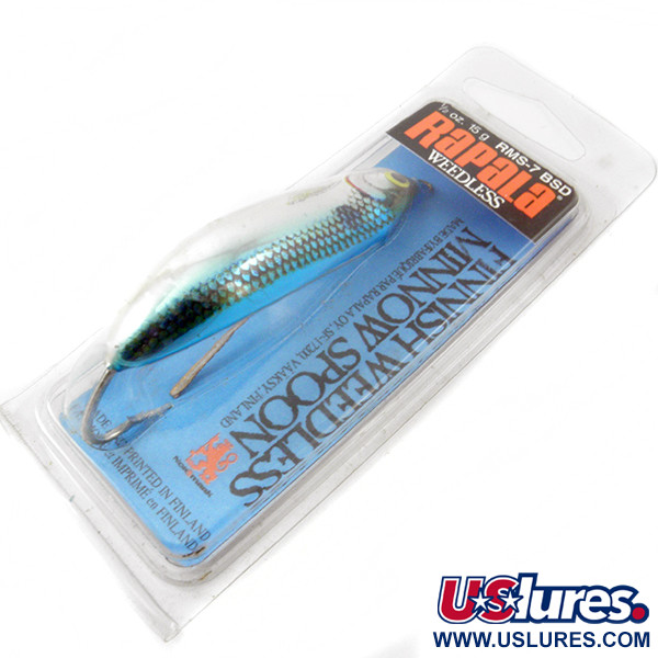   Weedless Rapala Minnow Spoon, 1/2oz Light Blue / Silver fishing spoon #3818