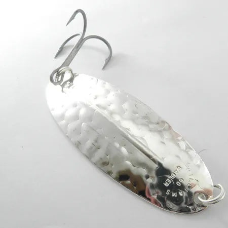 Vintage Williams Wabler W60, 3/4oz Hammered Silver fishing spoon #3824