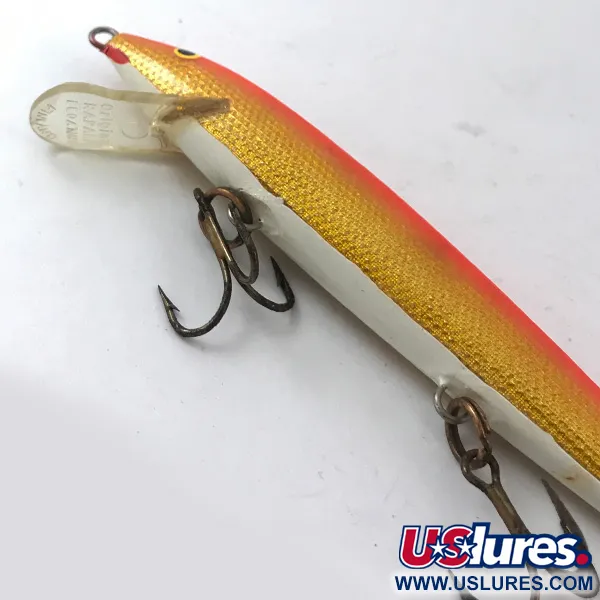 Vintage Rapala Original Floater, 3/16oz Orange fishing lure #3835