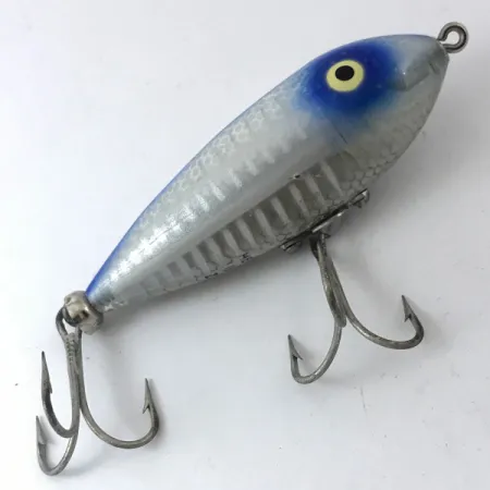 Vintage Heddon Baby Zara, 1/3oz Light Blue fishing lure #3839