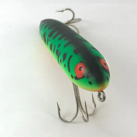 Vintage Heddon Zara Spook, 3/5oz Fire Tiger fishing lure #3840