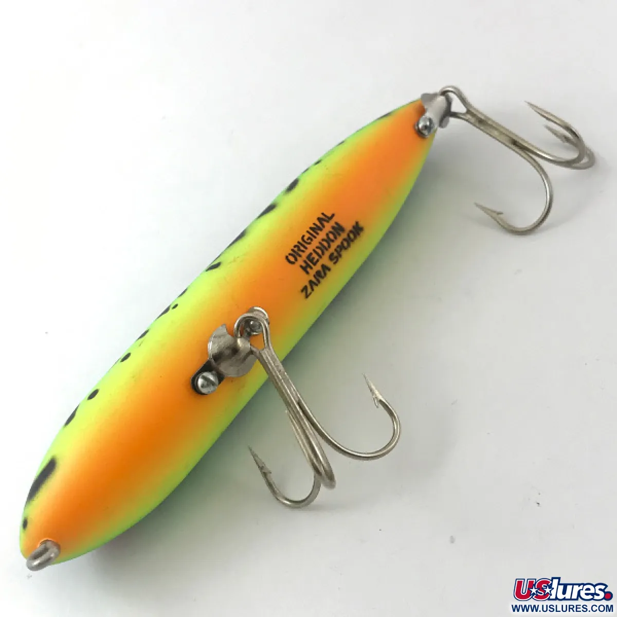 Vintage Heddon Zara Spook, 3/5oz Fire Tiger fishing lure #3840