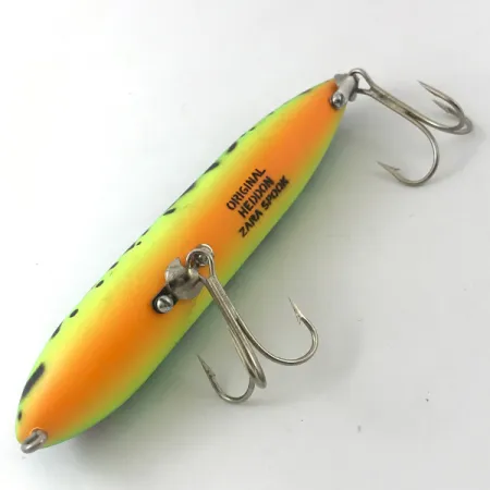 Vintage Heddon Zara Spook, 3/5oz Fire Tiger fishing lure #3840