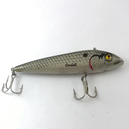 Vintage Cotton Cordell Cordell Ratt'l Spot Minnow, 2/3oz Gray Pearl fishing lure #3841