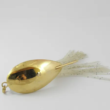 Vintage Nemire Lures Red Ripper, 3/5oz Gold fishing spoon #3850