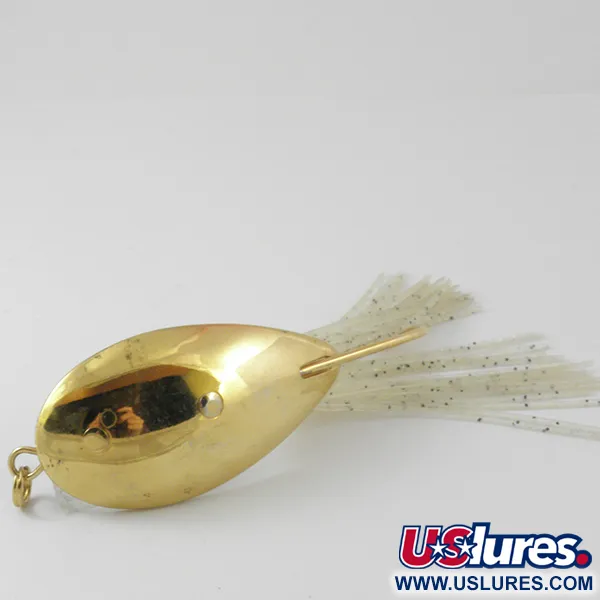 Vintage Nemire Lures Red Ripper, 3/5oz Gold fishing spoon #3850