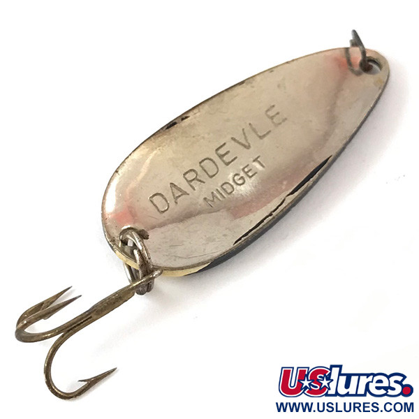 Vintage  Eppinger Dardevle Midget, 3/16oz Black / White / Nickel fishing spoon #3861