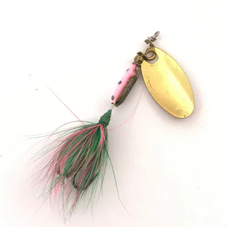 Vintage Yakima Bait Worden’s Original Rooster Tail, 1/16oz Rainbow Trout spinning lure #3876