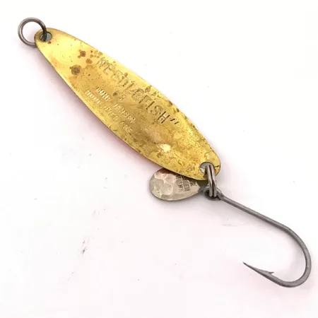 Vintage Luhr Jensen Needlefish 3, 3/16oz Fire Tiger / Brass fishing spoon #3892