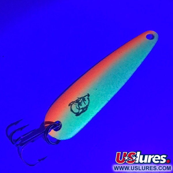  Eppinger Dardevle Chuck-Lett 3400 UV Glow, 3/16oz White / Red UV GLOW fishing spoon #4784