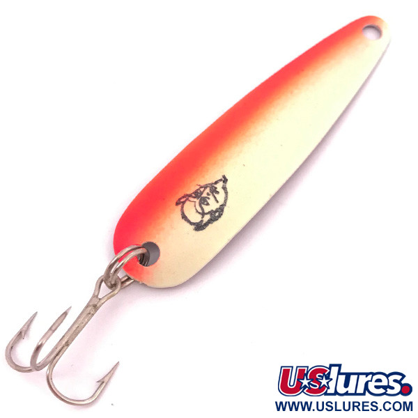  Eppinger Dardevle Chuck-Lett 3400 UV Glow, 3/16oz White / Red UV GLOW fishing spoon #4784