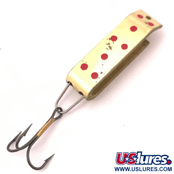 Vintage Jake's Lures Lil Jake, 1/4oz Gold / Red fishing spoon #3910