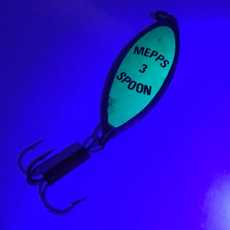 Vintage Mepps Spoon 3, 1/2oz Nickel / Green fishing spoon #3921