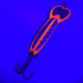 Vintage  Glen Evans Loco 4 UV (Glows in UV light), 3/4oz Brass / Red UV Glow in UV light, Fluorescent fishing spoon #3922