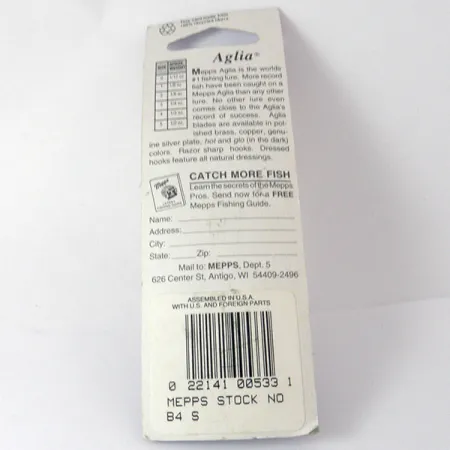 Mepps Aglia 4, 1/3oz Silver spinning lure #3942