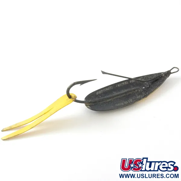Vintage   Weedless Johnson Silver Minnow, 1/3oz Black / Gold fishing spoon #3953