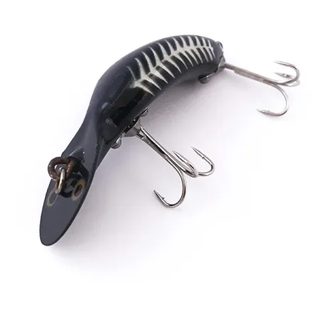 Vintage Heddon Tadpolly, 1/3oz Black fishing lure #3963