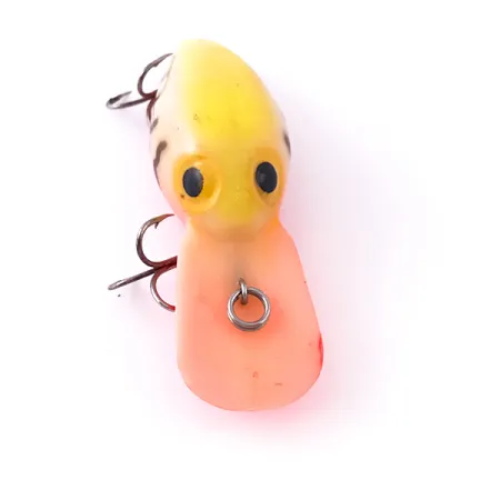 Vintage Storm Wiggle Wart UV, 2/5oz Orange Tiger UV Glow fishing lure #3964