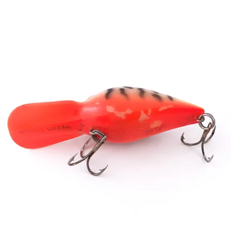 Vintage Storm Wiggle Wart UV, 2/5oz Orange Tiger UV Glow fishing lure #3964