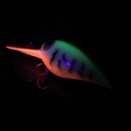 Vintage Storm Wiggle Wart UV, 2/5oz Orange Tiger UV Glow fishing lure #3964
