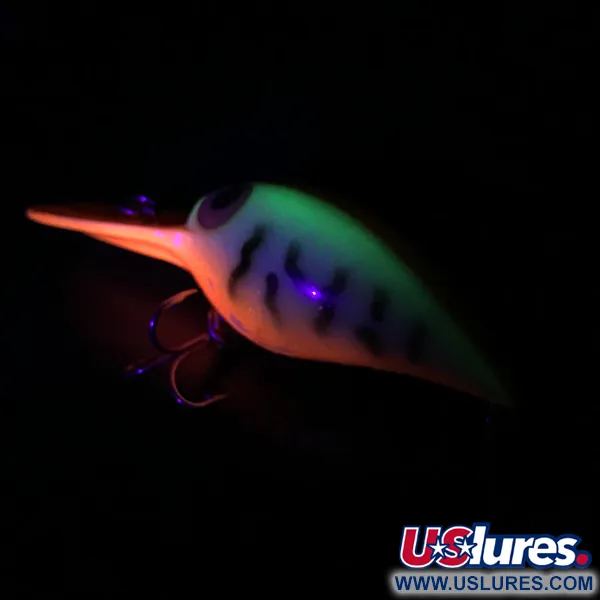 Vintage Storm Wiggle Wart UV, 2/5oz Orange Tiger UV Glow fishing lure #3964