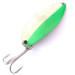 Vintage  Seneca Little Cleo (Hula Girl) Glow, 2/3oz White / Green / Nickel fishing spoon #3968