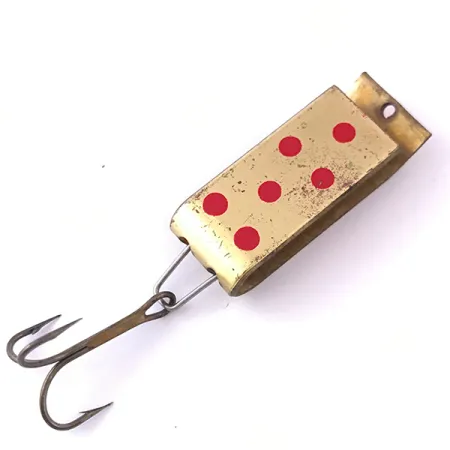 Vintage Jake's Lures Lil Jake , 1/3oz Gold / Red fishing spoon #3969