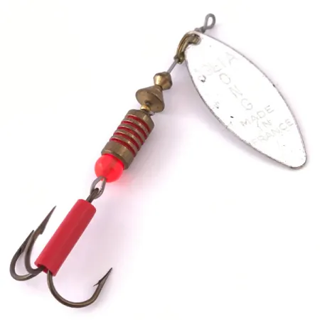 Vintage Mepps Aglia Long 2, 1/4oz Nickel spinning lure #3981