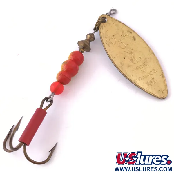 Vintage   Mepps Aglia Long 3 Rainbo, 2/5oz Nickel / Brass spinning lure #3982