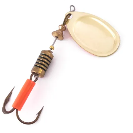 Mepps Aglia 3 UV, 1/4oz Yellow / Orange / Gold UV Glow in UV light, Fluorescent spinning lure #3983