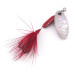 Vintage  Yakima Bait Worden’s Original Rooster Tail 0, 1/16oz Nickel / Red spinning lure #3991