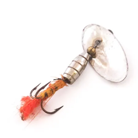 Vintage Panther Martin Zavorra con Mosca, 1/16oz Nickel spinning lure #4015