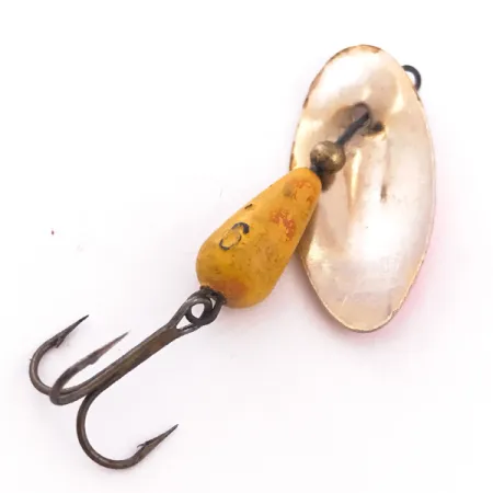 Vintage Panther Martin Zavorra con Mosca 6, 3/16oz Gold / Orange UV Glow in UV light, Fluorescent spinning lure #4029