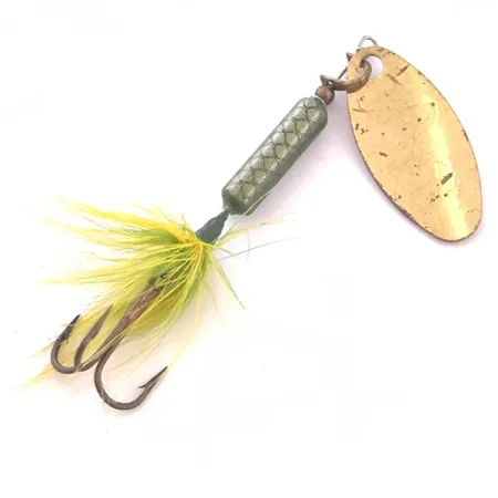 Vintage Yakima Bait Worden’s Original Rooster Tail, 1/8oz Gold spinning lure #4038