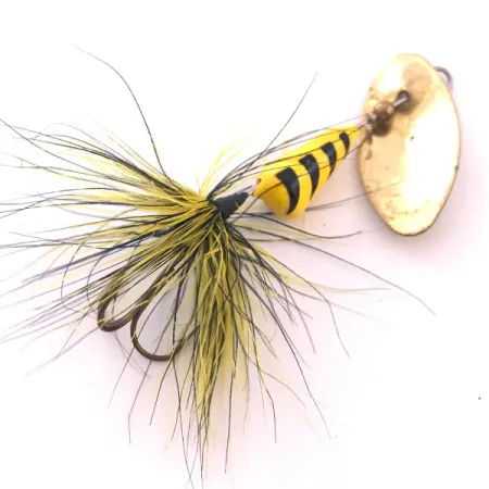 Vintage Yakima Bait Vibric Rooster Tail, 1/4oz Gold spinning lure #4041