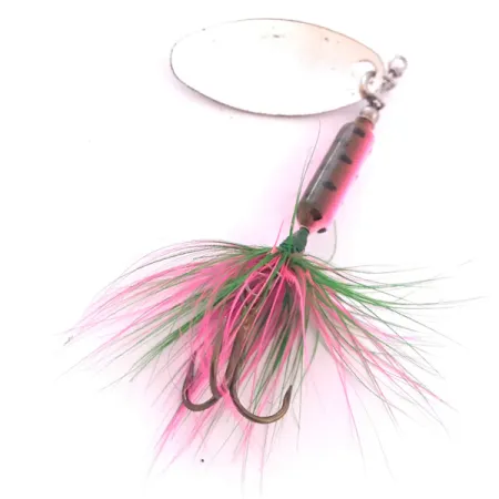Vintage Yakima Bait Worden’s Original Rooster Tail, 1/8oz Silver / Trout spinning lure #4042