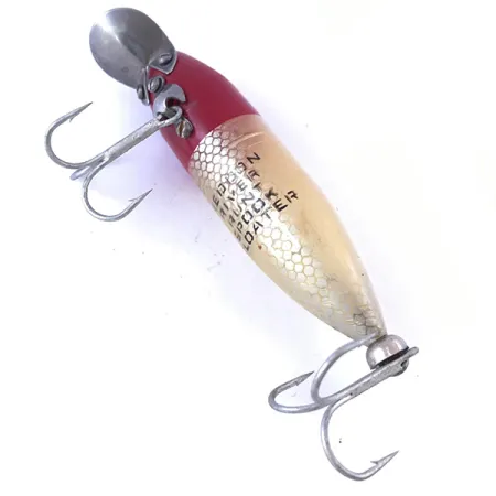 Vintage Heddon River Runt, 2/5oz Red / White fishing lure #4057
