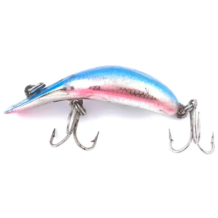 Vintage Heddon Tiny Tadpolly, 3/16oz Light Blue / Silver fishing lure #4061