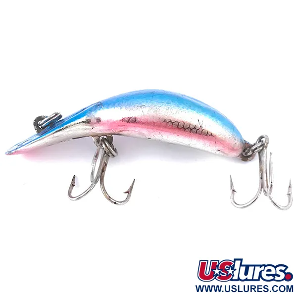 Vintage   Heddon Tiny Tadpolly, 3/16oz Light Blue / Silver fishing lure #4061