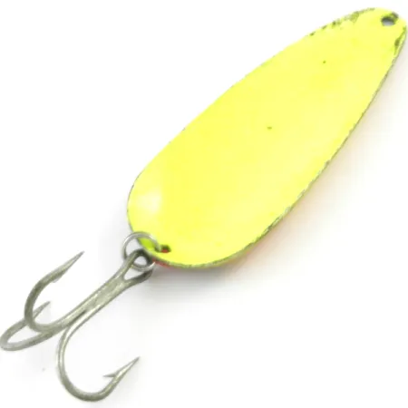 Vintage Boss Lures Boss Spoon UV, 2/3oz Fire Tiger UV Glow in UV light, Fluorescent fishing spoon #4071