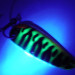 Vintage  Boss Lures Boss Spoon UV, 2/3oz Fire Tiger UV Glow in UV light, Fluorescent fishing spoon #4071