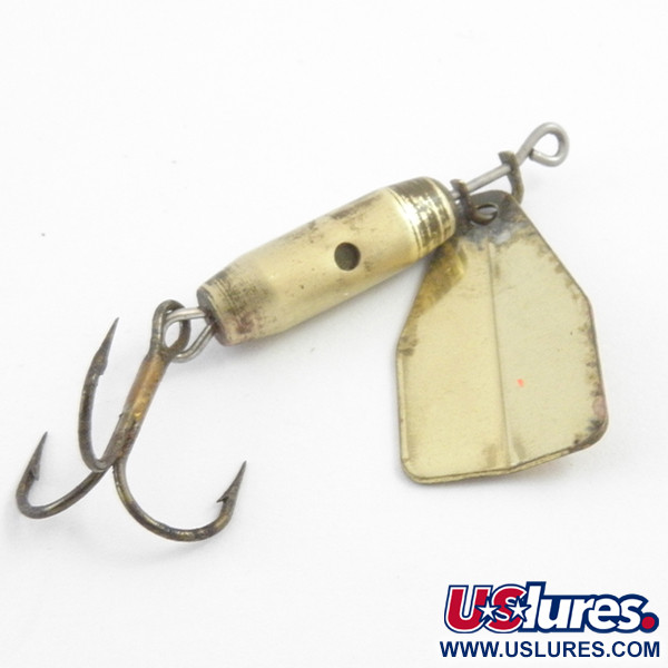 Vintage  Jake's Lures Jake's Stream-a-Lure, 3/16oz Brass / Red spinning lure #4082