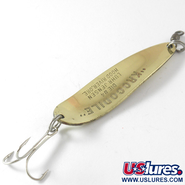 Vintage  Luhr Jensen Krocodile Die #4, 1/2oz Gold fishing spoon #4106