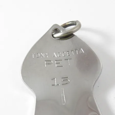 Vintage Tony Accetta Pet Spoon 15, 1/2oz Nickel / Yellow fishing spoon #4108