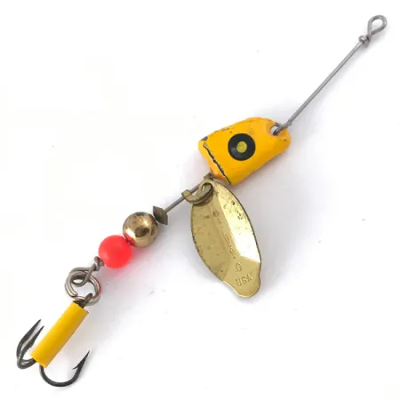Vintage Mepps Lusox 0, 1/4oz Gold spinning lure #4111